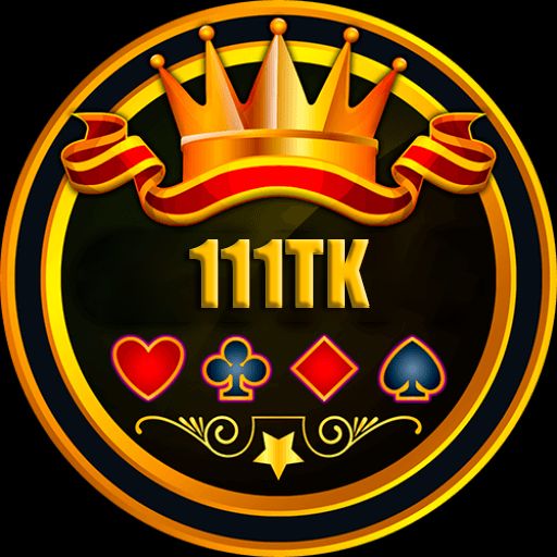 111TK cartoon characters celebrating wins with coins and a mobile app screen